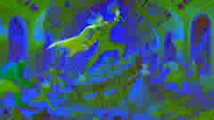 Thor wielding Mjölnir in battle against giants in Jotunheim