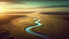 Una llanura azotada por el viento, un río en forma de cinta y marcas ancestrales en la hierba que hablan de espíritus y de ritos estacionales.