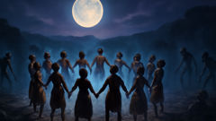 Los aldeanos zulúes se unen bajo la luz de la luna en la colina de Isandlwana para resistir a los Chitauri.