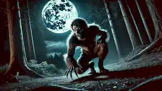 João, en plena transformación hacia el Lobisomem, se encontraba en un bosque iluminado por la luna, su cuerpo contorsionado por el dolor mientras la piel comenzaba a cubrirse de pelo.