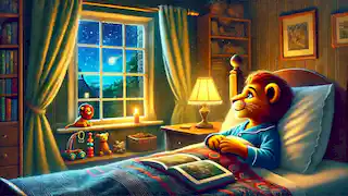 Leo tumbado en la cama, observa por la ventana las estrellas y una luciérnaga brillante.