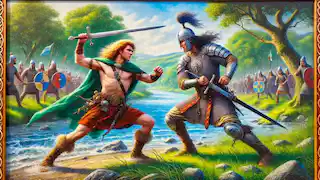 Cú Chulainn y Ferdiad se enfrentan en un duelo feroz y trágico.