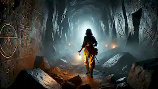 Calíope se adentra en una oscura cueva en busca del refugio de las Parcas.