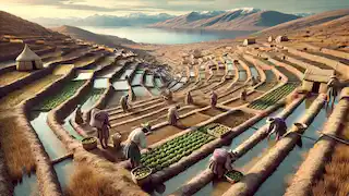 Los agricultores de Tiwanaku cultivaban cosechas utilizando la agricultura en campos elevados cerca del lago Titicaca.