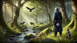 Erik y Astrid se encuentran en la renovada Selva Negra, donde la luz del sol se filtra a través del frondoso dosel y la fauna regresa a la vida.