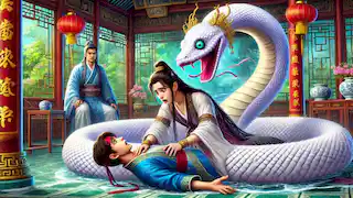 Xu Xian ve la verdadera forma de Bai Suzhen.