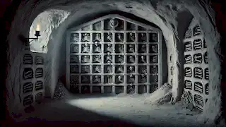 La pared de la cripta sellada, con un suave tintineo de las campanas de Fortunato en la inquietante silencio.