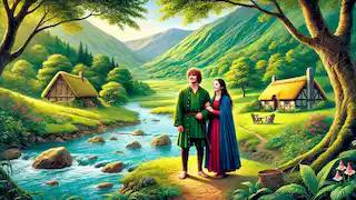 Culhwch y Olwen en un hermoso valle, comenzando su nueva vida.