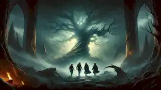 Los hermanos caminan a través del brumoso Valle de las Sombras hacia un antiguo árbol resplandeciente, mientras sus miedos son puestos a prueba por ilusiones inquietantes.