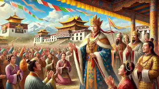 El legado del Rey Gesar es celebrado por su pueblo.