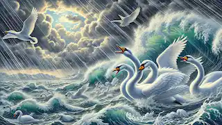 Cisnes luchando contra tormentas feroces y aguas heladas en el Mar de Moyle.