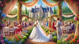 La boda de Émilie y Pierre en el castillo.