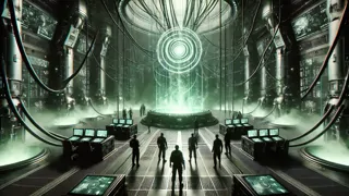 Dispositivo de tortura impulsado por inteligencia artificial que proyecta alucinaciones sobre supervivientes desorientados.