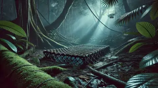Trampas ocultas en la jungla entre el denso follaje