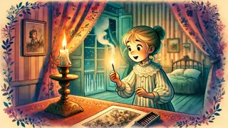 Pauline lights a match in her bedroom as flames catch her curtain
