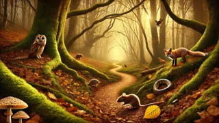 Un ratón recorre el bosque en otoño e invierno, mientras las criaturas del bosque mantienen una distancia respetuosa.
