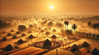 Un suave amanecer dorado sobre los campos tras el ascenso del sol