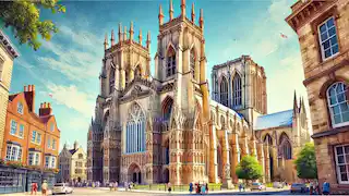 La cathédrale de York, avec son impressionnante architecture gothique.