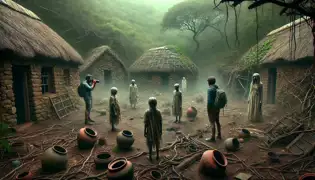Un inquietante pueblo abandonado en el denso bosque de la Costa Salvaje, donde unos fantasmas infantiles observan en silencio a tres exploradores atónitos.
