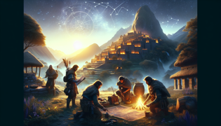 The Ayar brothers preparing for their journey at dawn