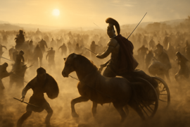 Ilustración épica de la Batalla de Kurukshetra