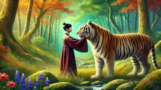 Jin se despide del tigre envejecido.