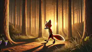 Félix caminaba por el bosque al atardecer, reflexionando sobre sus intentos fallidos de conseguir las uvas.