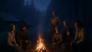 Los colonos en Nueva Jersey se reunieron nerviosos alrededor de una hoguera, mirando hacia el oscuro bosque.