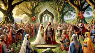 La gran boda de Culhwch y Olwen, a la que asistió el rey Arturo.