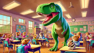 En su primer día de clases, Penélope accidentalmente se tragó a sus compañeros, lo que provocó sorpresa y caos en el aula.