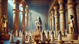 Los sumos sacerdotes realizaron rituales dentro del Templo de Karnak ante la estatua de Amón.
