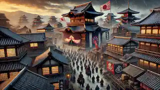 Las fuerzas Minamoto sitian Kioto con la desesperada defensa de los Taira.