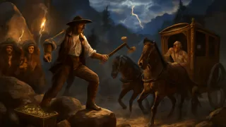 La banda de Janosik emboscando la carreta de un noble en un paso montañoso