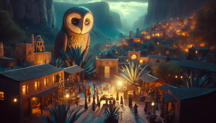 Villagers of Agave Ridge gathering in the central plaza to prepare for the upcoming trial.