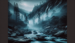 Valle brumoso de Río Frío al amanecer