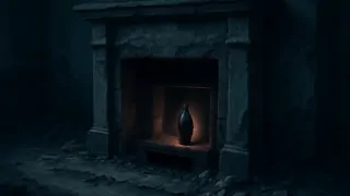 Primer plano de una fragmento de obsidiana oscura que brilla tenuemente.
