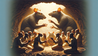 Rat People and surface developers meeting to negotiate coexistence in New York City underground.
