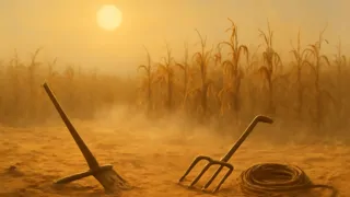 Empty cracked field under scorching sun in a Nigerian village