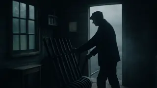 Silhouette de un señalero ferroviario de pie en el interior de un tramo de ferrocarril envuelto en niebla del siglo XIX.