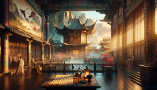 In a grand hall of an ancient palace, the sunlight cascades through high windows, illuminating the space where historical relics whisper tales of the past. The walls are adorned with intricate murals, each stroke a testimony to the artistry of a bygone era, depicting scenes of nature, mythology, and the grandeur of royal life. Nestled among these works of art are ancient scrolls, their delicate papyrus surfaces bearing texts that hint at the wisdom and knowledge of previous generations.
Scattered throughout the hall are carved crane statues, their graceful forms capturing the elegance of these birds revered in various cultures as symbols of longevity, peace, and fidelity. Each statue, meticulously crafted, stands as a sentinel of time, watching over the precious scrolls and murals that together create a breathtaking tableau of history and heritage. This sunlit sanctuary serves as a bridge connecting the past with the present, inviting all who enter to pause and reflect on the stories locked within.