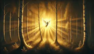 Aamu se cierne sobre el bosquecillo de abedules mientras el restaurado Sol de Medianoche inunda Finlandia con luz dorada, ahuyentando las sombras.