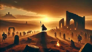 Amanece sobre Tara mientras Fionn se mantiene triunfante, los restos ardientes resonando como el eco de la amenaza desaparecida del dragón.