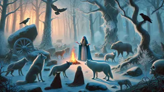 Frigg suplica a las criaturas y elementos de los Nueve Mundos por la seguridad de Baldr.