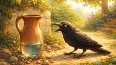 El cuervo y la jarra: la necesidad es la madre de la invención.