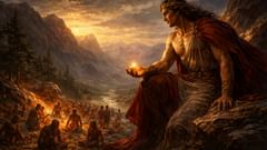 Prometheus stiehlt das Feuer: Der Titan, der den Göttern trotzte, um der Menschheit zu helfen.