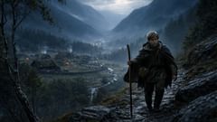 L’Askeladden et la femme près du lac de Mímir