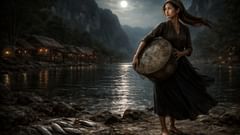 El tambor de bronce bajo el lago Ba Be