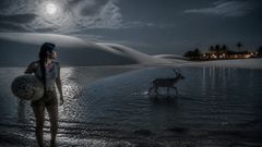 La noche en que Anhangá tomó prestada la luna de los Lençóis La noche en que Anhangá tomó prestada la luna de los Lençóis