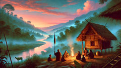 The Legend of the Abotani An elder narrates the first words of the Abotani legend as dawn softens the Siang valley.