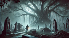 The Myth of the Vetala Moonlit banyan graveyard where the vetala linger; the night holds stories like low-hanging roots.
